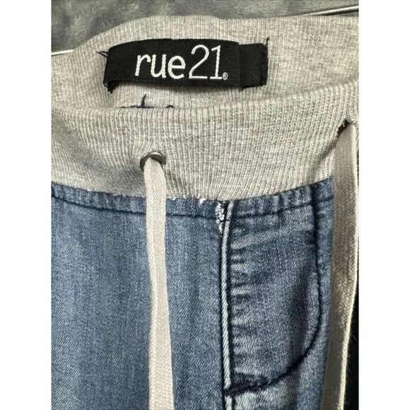 Rue 21 Pants Girls Small Distressed Soft Blue Joggers - Picture 6 of 11